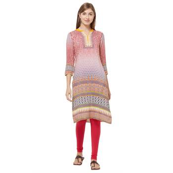 Purple printed viscose kurtas-and-kurtis 1