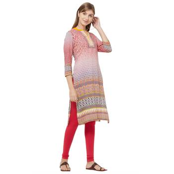 Purple printed viscose kurtas-and-kurtis 2