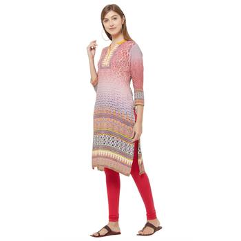 Purple printed viscose kurtas-and-kurtis 3