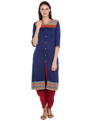 Multicolor printed viscose kurtas-and-kurtis 1