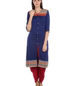 Multicolor printed viscose kurtas-and-kurtis