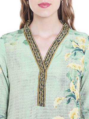 Green printed polyester kurtas-and-kurtis 5