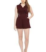 Maroon Color scuba crepe Fabric Jumsuit