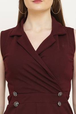 Maroon Color scuba crepe Fabric Jumsuit 6