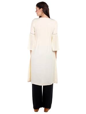 Off white printed viscose kurtas-and-kurtis 2