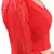 Red Lace Crochet Stretchable Blouse And Crop Top