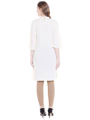 Off white printed polyester kurtas-and-kurtis 2