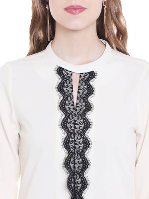 Off white printed polyester kurtas-and-kurtis 5