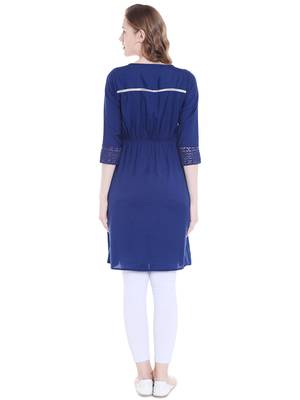 Blue printed polyester kurtas-and-kurtis 2
