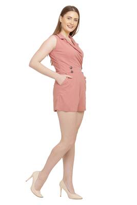 Peach Color scuba crepe Fabric Jumsuit 2
