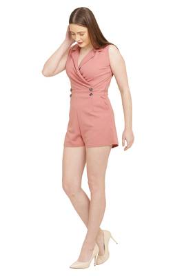 Peach Color scuba crepe Fabric Jumsuit 4
