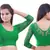 Green Lace Crochet Stretchable Blouse And Crop Top