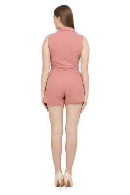 Peach Color scuba crepe Fabric Jumsuit 5