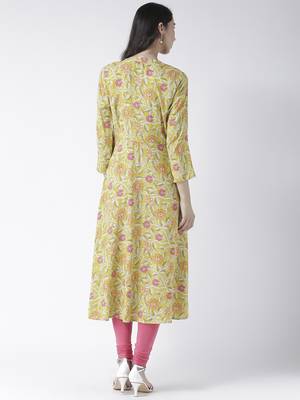 Green printed viscose kurtas-and-kurtis 2