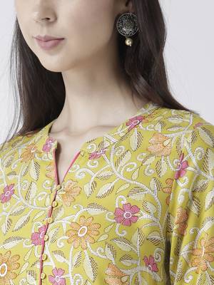 Green printed viscose kurtas-and-kurtis 4