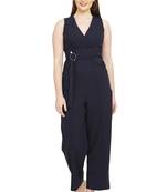 Navy Blue Color scuba crepe Fabric Jumsuit