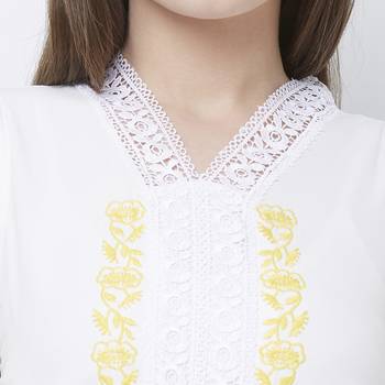 Off white printed polyester kurtas-and-kurtis 5