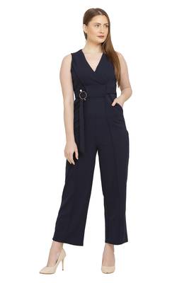 Navy Blue Color scuba crepe Fabric Jumsuit 4