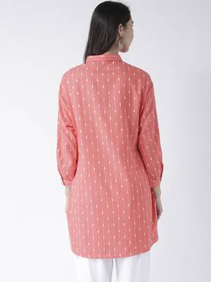 Pink printed polyester kurtas-and-kurtis 2