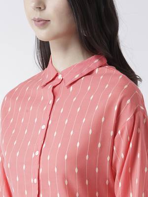 Pink printed polyester kurtas-and-kurtis 5