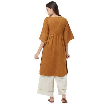 Brown printed cotton kurtas-and-kurtis 3
