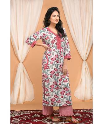 Red Pocket Kurta Set 3