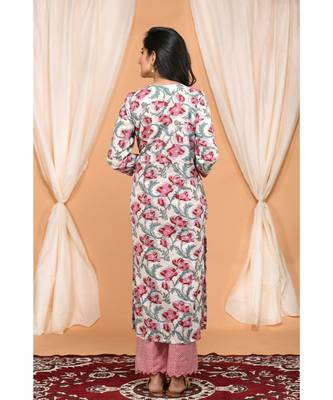 Red Pocket Kurta Set 4