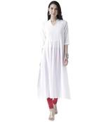 White printed viscose kurtas-and-kurtis