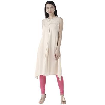 Beige printed cotton kurtas-and-kurtis 1