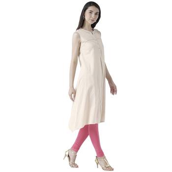 Beige printed cotton kurtas-and-kurtis 3