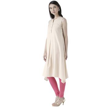 Beige printed cotton kurtas-and-kurtis 4