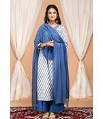 Turquoise Green Boota Kurta Set with Tonal Embroidered Dupatta