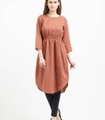 Red printed polyester kurtas-and-kurtis