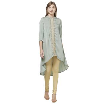 Green printed polyester kurtas-and-kurtis 1