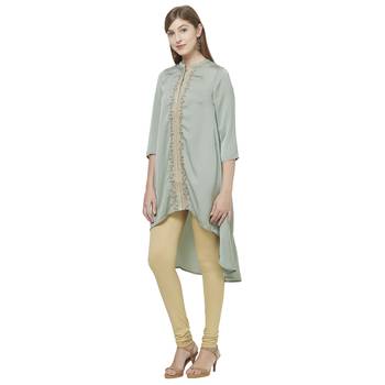 Green printed polyester kurtas-and-kurtis 4