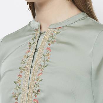 Green printed polyester kurtas-and-kurtis 5