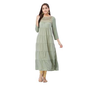 Green printed polyester kurtas-and-kurtis 1