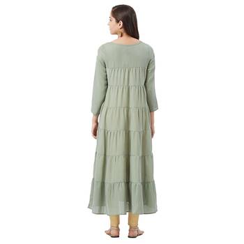 Green printed polyester kurtas-and-kurtis 3