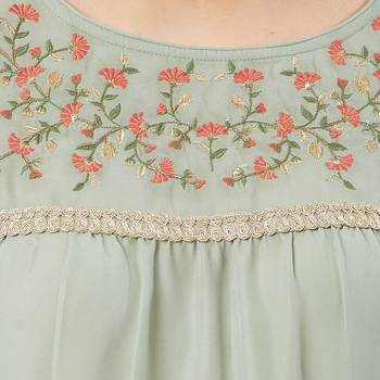 Green printed polyester kurtas-and-kurtis 5