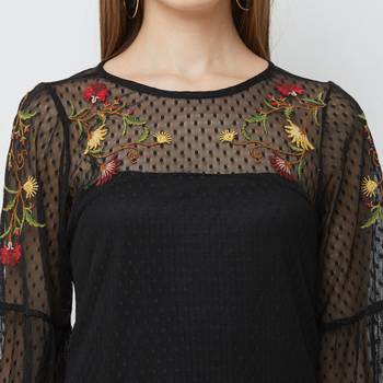 Black printed nylon kurtas-and-kurtis 5