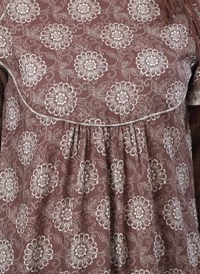 Brown printed viscose kurtas-and-kurtis 5