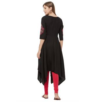 Black printed rayon kurtas-and-kurtis 4