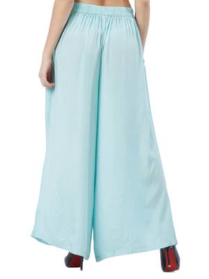 Powder Blue Cullote With Drawstring Closure 2
