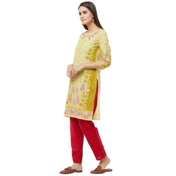 Blue printed polyester kurtas-and-kurtis 3