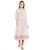 Multicolor printed viscose kurtas-and-kurtis