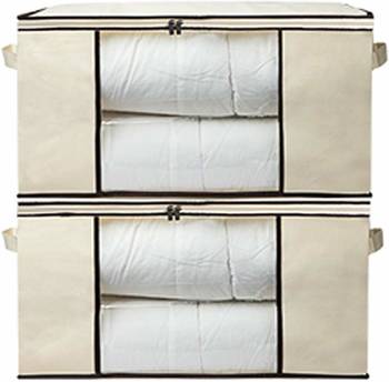 Blankets Clothes Storage, Organizer Jumbo Zippered Storage Bags Set Of 2 Pcs 1