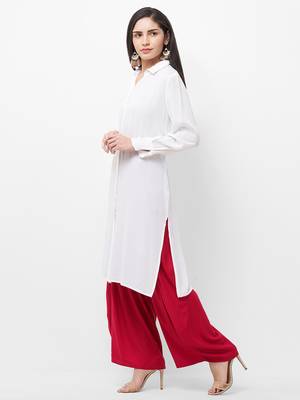 White printed viscose kurtas-and-kurtis 3
