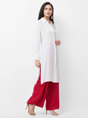 White printed viscose kurtas-and-kurtis 4