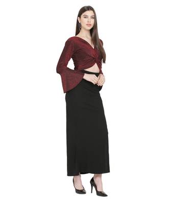 Maroon Color Lycra Fabric Gown 2