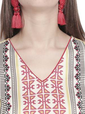 Yellow printed polyester kurtas-and-kurtis 4